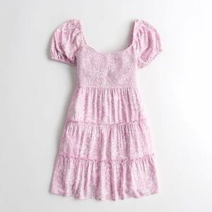 Hollister Pink Smocked Casual Dress